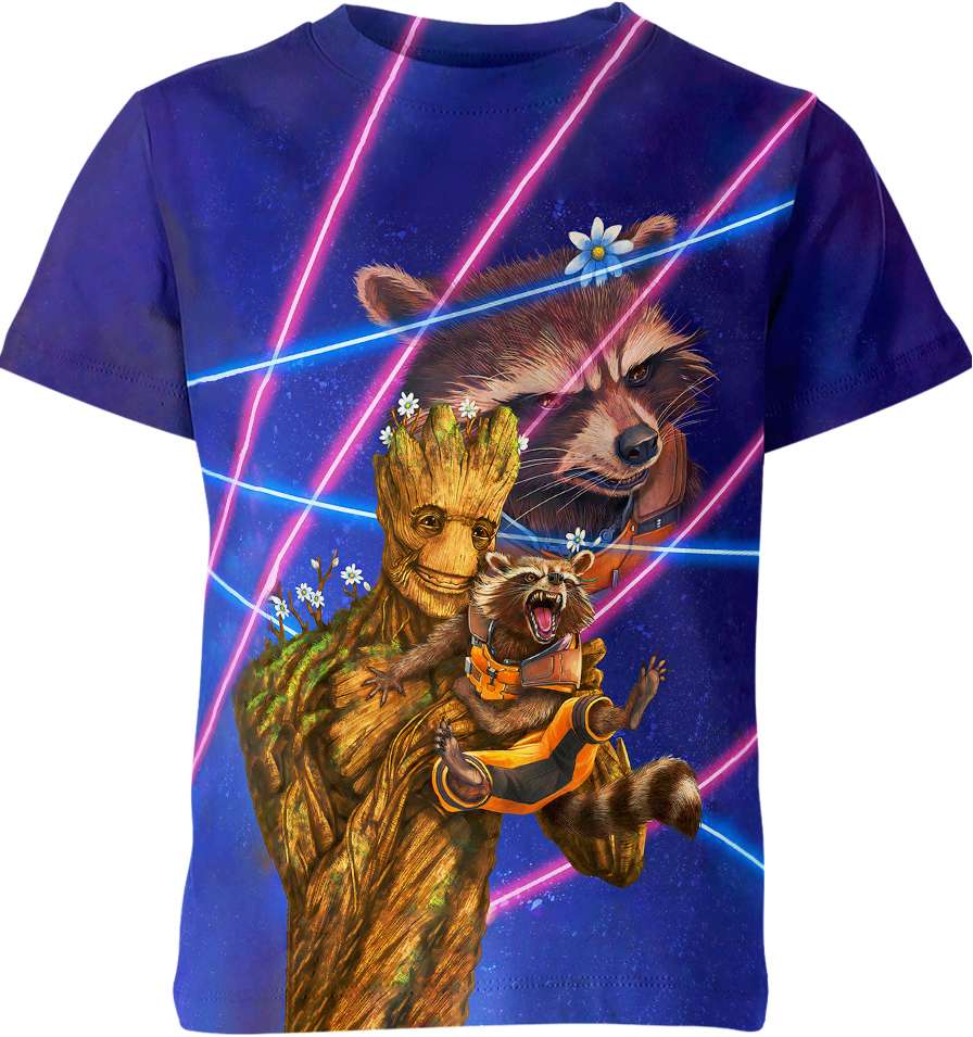 Rocket and Groot All over print T-shirt