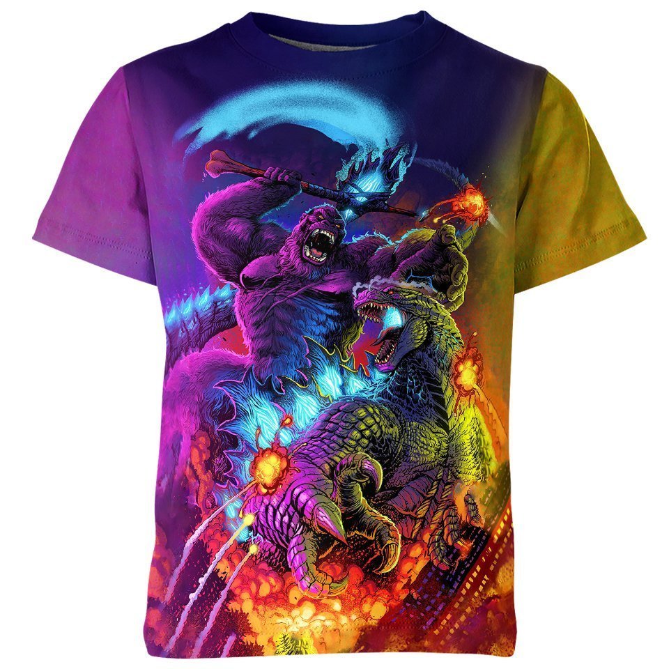 Battle to The Death - Godzilla all over print T-shirt