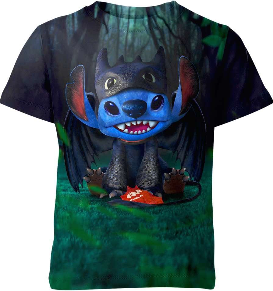 Toothless How To Train Your Dragon x Lilo And Stitch Shirt