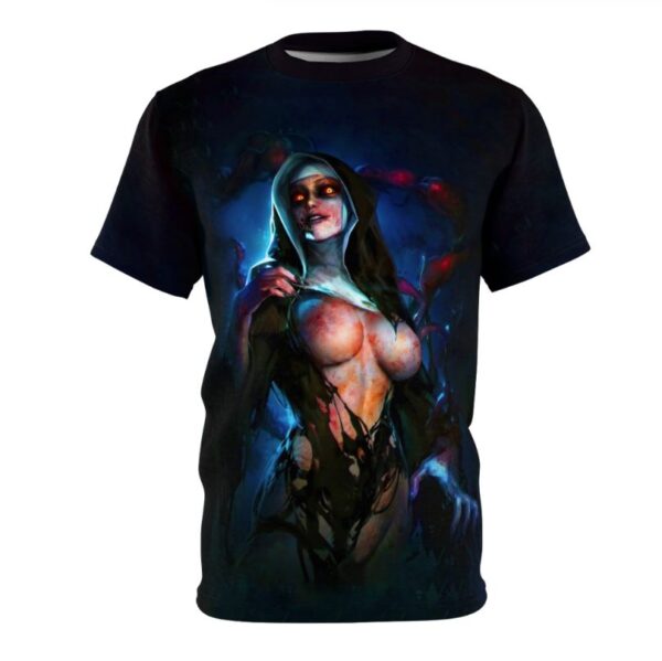 Demon Nun Halloween Ahegao all over print T-shirt