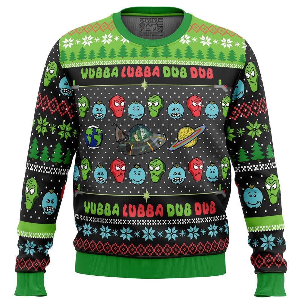 Wubba Lubba Rick and Morty Ugly Christmas Sweater