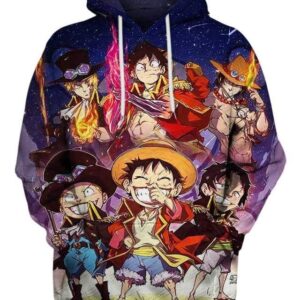 ASL Pirates Brothers One Piece Anime Monkey D. Luffy Luffy Shirt 3D Hoodie, Best One Piece Shirt