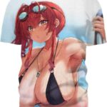 Beach Guard 3D T-Shirt, Hot Anime Woman for Fan