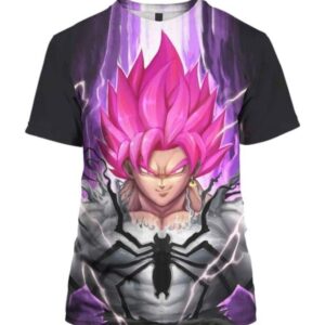 Black Goku mashup Anti Venom 3D T-Shirt, Dragon Ball Shirt for Fan