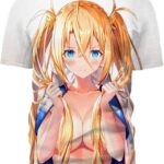 Blonde Babe 3D T-Shirt, Hot Anime Woman for Fan