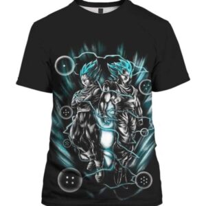 Blue Saiyan God 3D T-Shirt, Dragon Ball Shirt for Fan