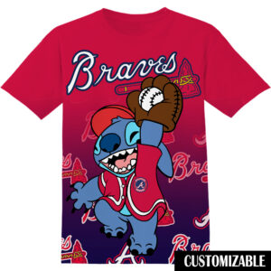 Customized MLB Atlanta Braves Disney Stitch Shirt QDH