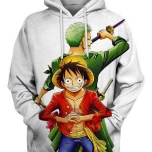 Brotherhood One Piece Anime Monkey D. Luffy Roronoa Zoro Luffy Shirt 3D Hoodie, Best One Piece Shirt