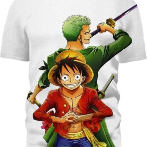 Brotherhood One Piece Anime Monkey D. Luffy Roronoa Zoro Luffy Shirt 3D T-Shirt, Best One Piece Shirt