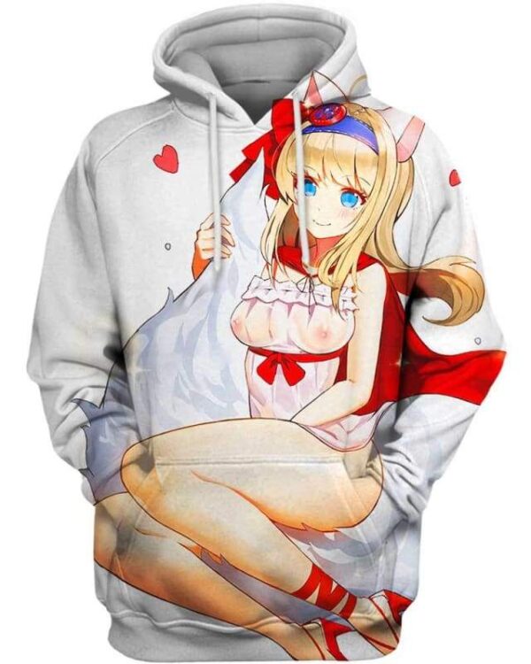 Charming Cat 3D Hoodie, Hot Anime Woman for Fan