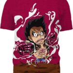 Chibi Luffy Gear One Piece Anime Monkey D. Luffy Hoodie Luffy Shirt 3D T-Shirt, Best One Piece Shirt