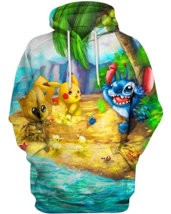 Cutie Viking Stitch Toothless 3D Hoodie, Lilo and Stitch Clothes for Lovers