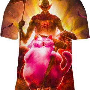 Demon And Cat 3D T-Shirt, Dragon Ball Shirt for Fan