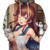 Cute Girl With A Cat Mask 3D Hoodie, Hot Anime Woman for Fan