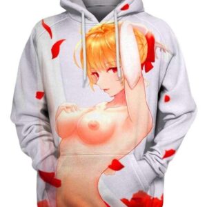 Falling Roses 3D Hoodie, Hot Anime Woman for Fan