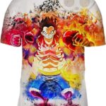 Fire Punch One Piece Monkey D. Luffy Anime Luffy Shirt 3D T-Shirt, Best One Piece Shirt