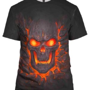 Fire Skull Groot and Yoda 3D T-Shirt, Lilo and Stitch Clothes for Lovers