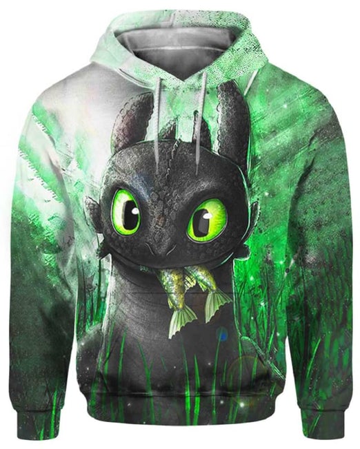 Fish Is LoveToothless 3D Hoodie, How To Train Your Dragon Shirt