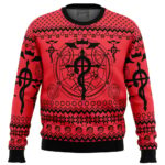 Flamel’s Cross x Transmutation Circle Full Metal Alchemist Ugly Christmas Sweater
