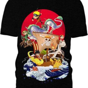 Friendship Boat Luffy One Piece 3D T-Shirt, Dragon Ball Gift for Admirers