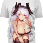 Hot Card 3D T-Shirt, Hot Anime Chicks for Admirers