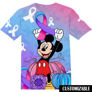 Customized Childhood Cancer Awareness Thyroid Cancer Awareness Month Mickey Disney Shirt
