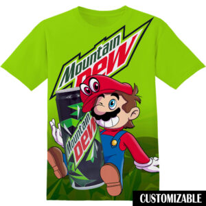 Customized Mountain Dew Super Mario Shirt