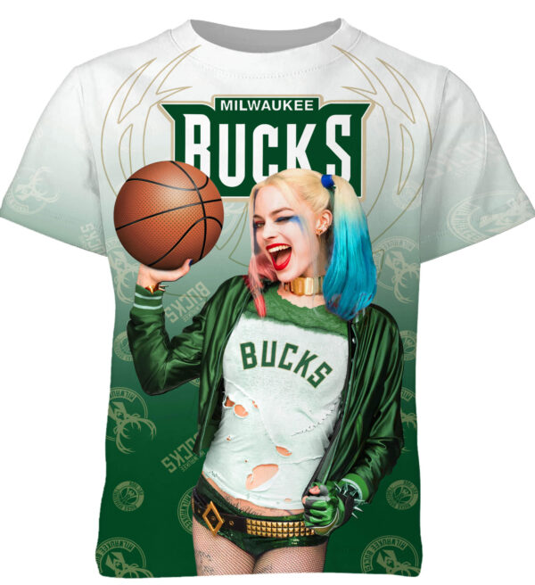 Customized NBA Milwaukee Bucks DC Harley Quinn Shirt