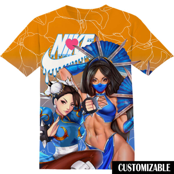 Customized Gaming Street Fighter Chun Li vs Kitana Kawaii Shirt