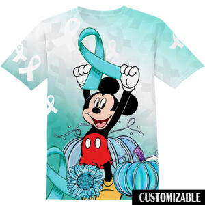 Customized Ovarian Cancer Awareness Month Mickey Disney Shirt