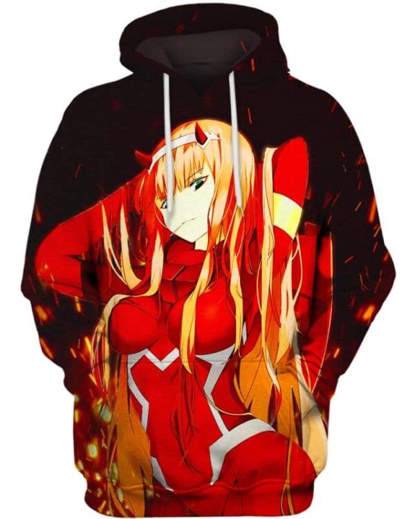 Lighter Shade Of Pink 3D Hoodie, Hot Anime Chicks for Admirers