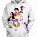 Luffy & Boa Sculaccia 3D Hoodie, Cute Anime Sexy for Followers
