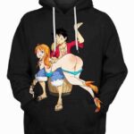 Luffy & Nami Sculaccia 3D Hoodie, Cute Anime Sexy for Followers