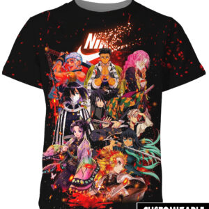 Customized 9 Hashira x Brand Demon Slayers T-shirt, Kimetsu no Yaiba Anime Fan Shirt