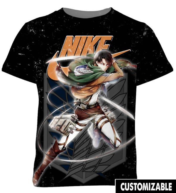 Customized Levi Ackerman AOT Shirt, Attack on Titan Anime Fan Shirt