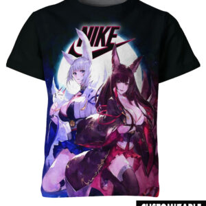 Akagi and Kaga Waifu Shirt, Anime Girl T-shirt Fan