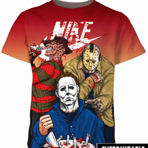 Customized Halloween Top Killers Shirt Horror Movie Jason Voorhees Michael Myers Freddy Shirt Shirt Hoodie VA