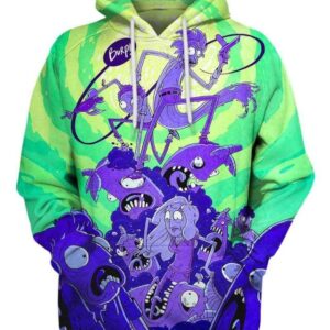 Monster War 3D Hoodie, Rick and Morty Presents