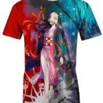 Nezuko In The Snow Forest 3D T-Shirt, Cute Anime Sexy for Followers