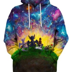 Peaceful Land Night Fury Light Fury & Hiccup 3D Hoodie, How To Train Your Dragon Dragons