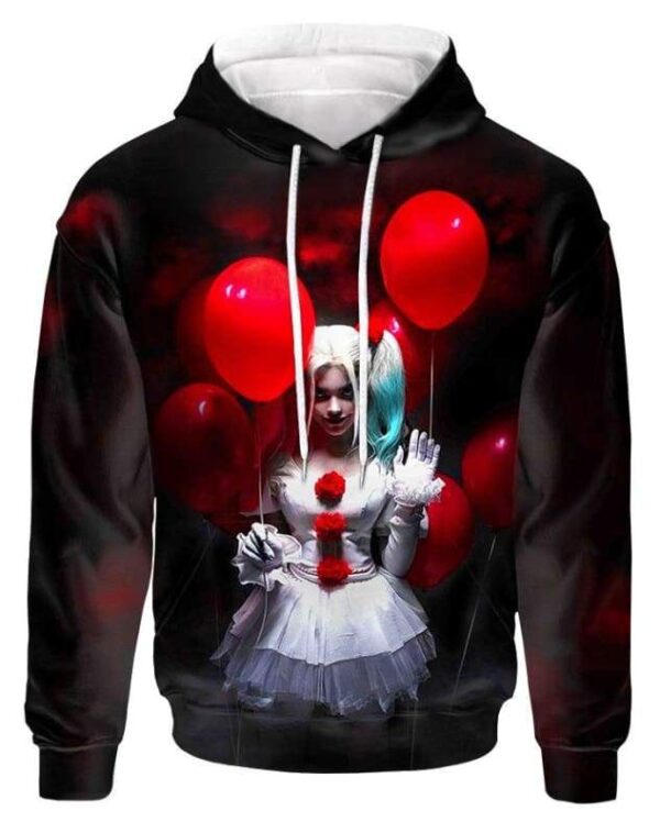 Pennywise Quinn 3D Hoodie, Cute Anime Sexy for Followers
