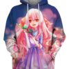 Pink Bow Anime Girl 3D Hoodie, Cute Anime Sexy for Followers
