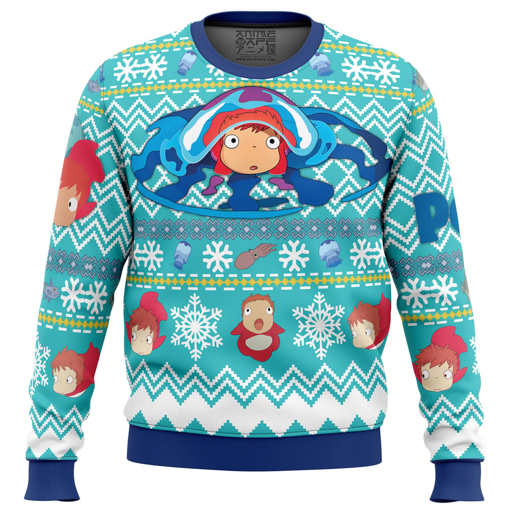 Magical Ponyo Studio Ghibli Ugly Christmas Sweater