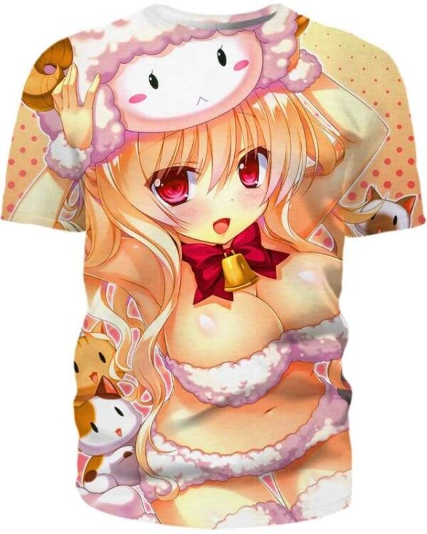 Pure Heart 3D T-Shirt, Hot Anime Character for Lovers