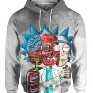 Rick Skull 3D Hoodie, Rick and Morty Gift