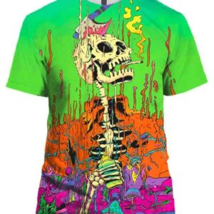 Skeleton Melting 3D T-Shirt, Rick and Morty Shirt
