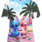 Stitch and His Girlfriend Eat Ice-cream 3D T-Shirt, How To Train Your Dragon Characters for Fan