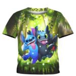 Stitch and Toothless Smile 3D T-Shirt, How To Train Your Dragon Characters for Fan