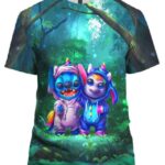 Stitch And Unicorn Change Uniform Lilo And Stitch 3D T-Shirt, Lilo and Stitch Apparel