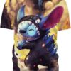 Fire Skull Groot and Yoda 3D Hoodie, Lilo and Stitch Clothes for Lovers